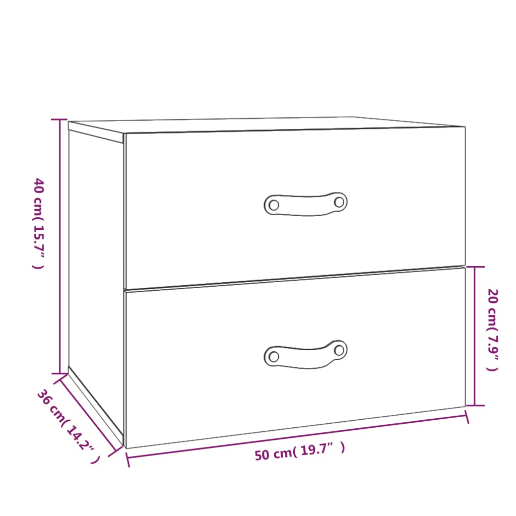 Zidni noćni ormarić 50 x 36 x 40 cm
