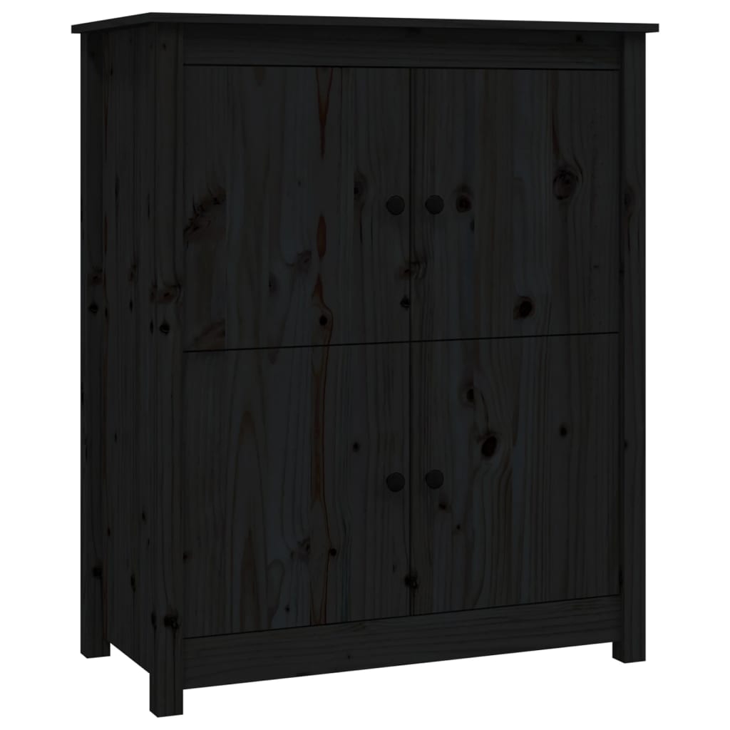 Komoda crna 83 x 41,5 x 100 cm od masivne borovine