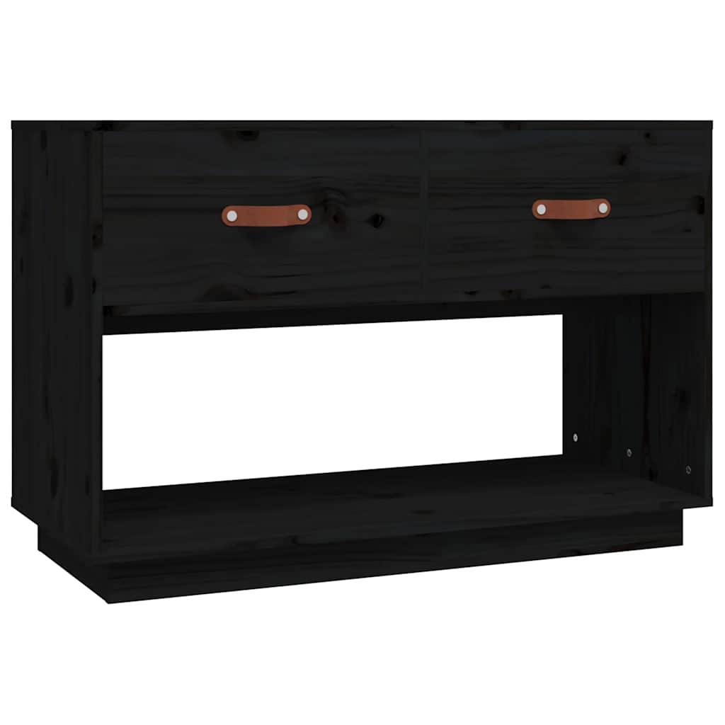 TV ormarić crni 90x40x60 cm od masivne borovine