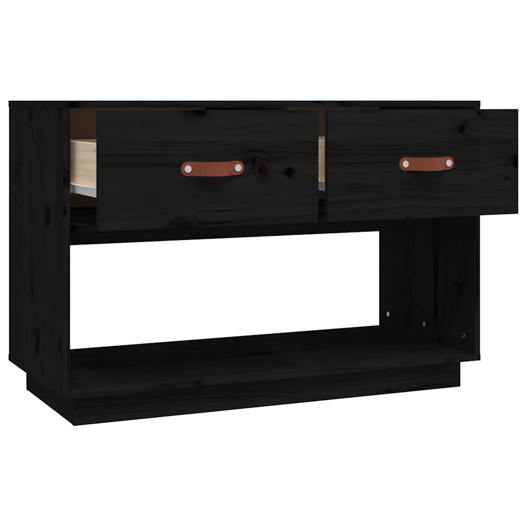 TV ormarić crni 90x40x60 cm od masivne borovine