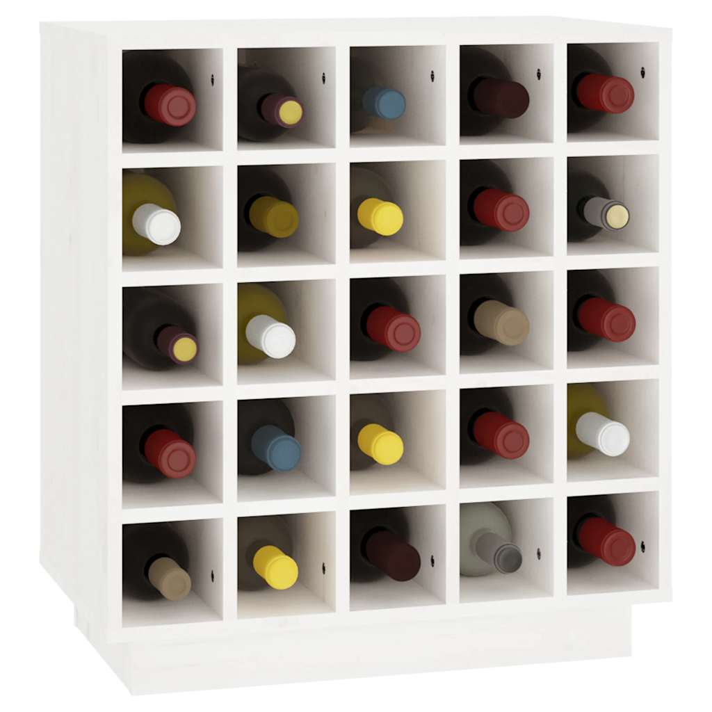 Ormarić za vino bijeli 55,5 x 34 x 61 cm od masivne borovine