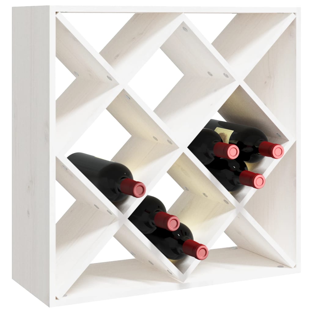 Ormarić za vino bijeli 62 x 25 x 62 cm od masivne borovine