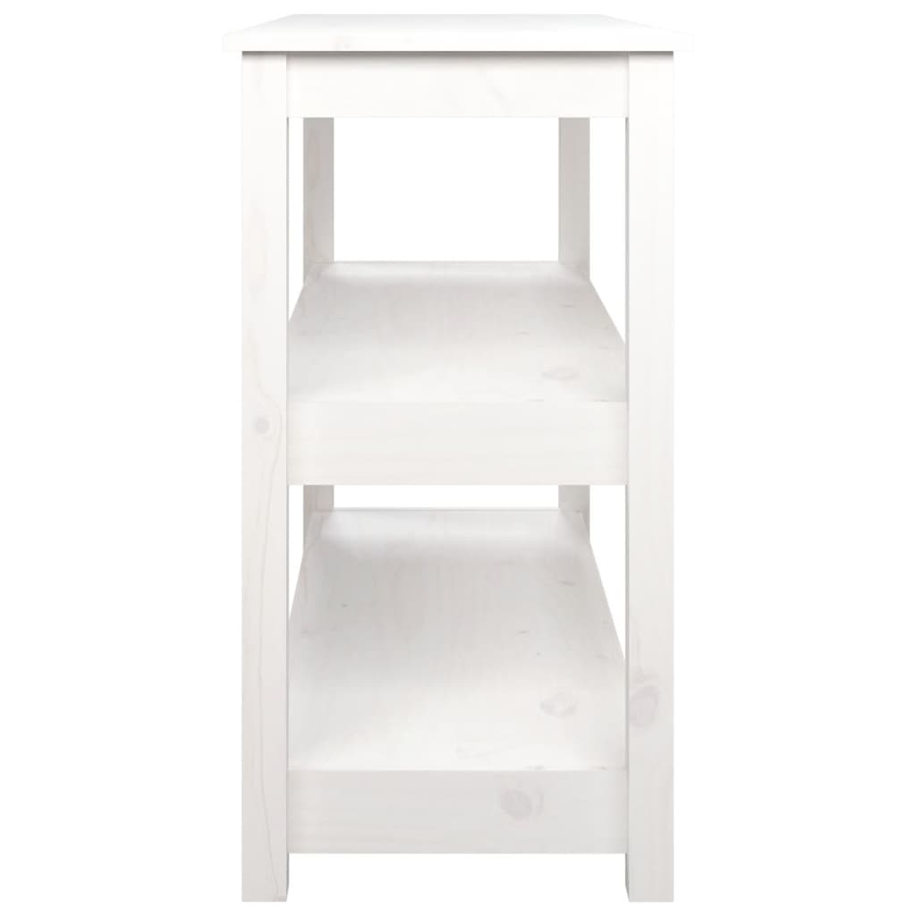 Konzolni stol bijeli 110 x 40 x 74 cm od masivne borovine