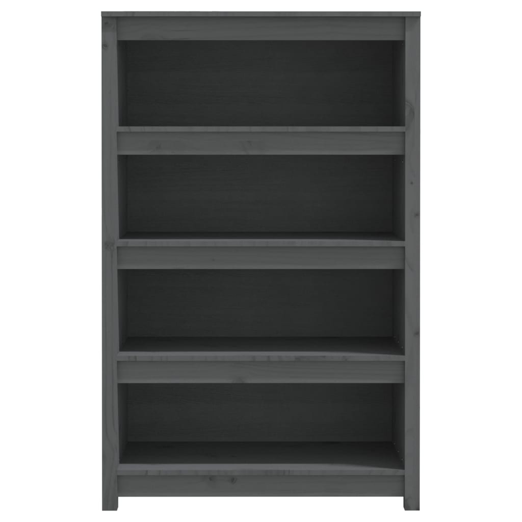 Ormarić za knjige sivi 80x35x126 cm od masivne borovine