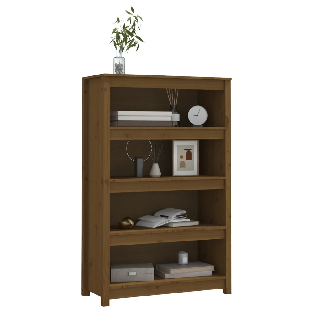Ormarić za knjige boja meda 80x35x126 cm od masivne borovine