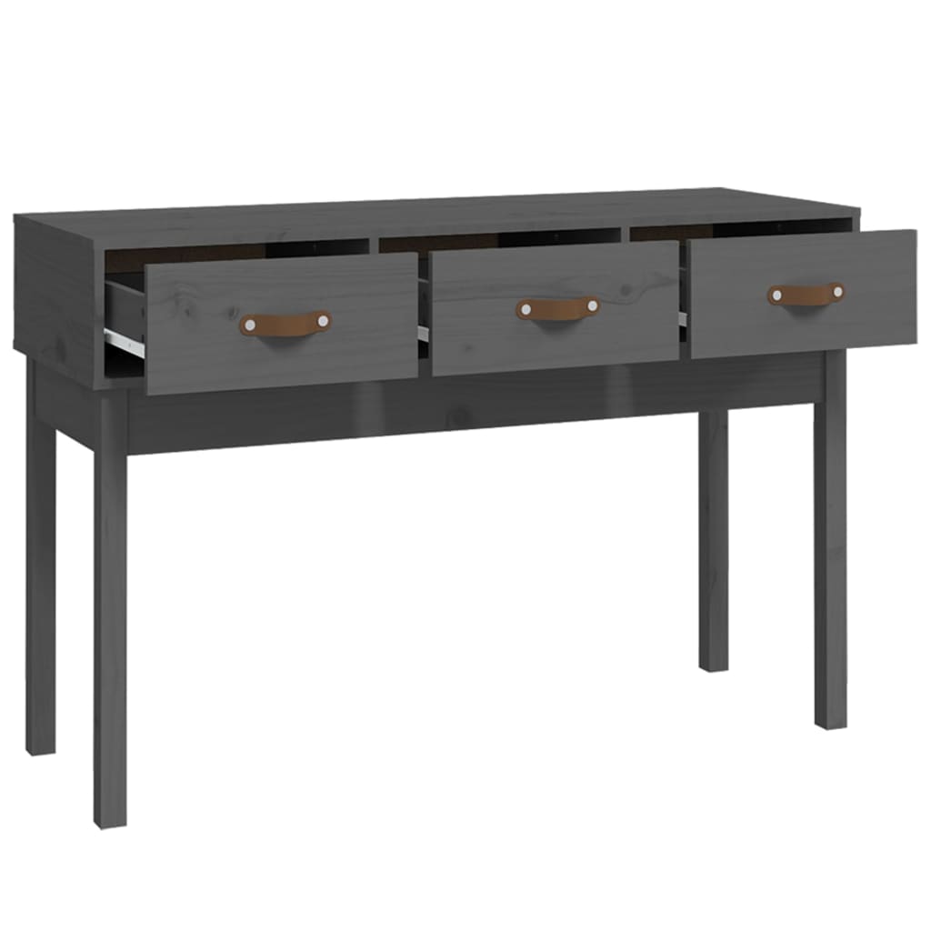 Konzolni stol sivi 114x40x75 cm od masivne borovine