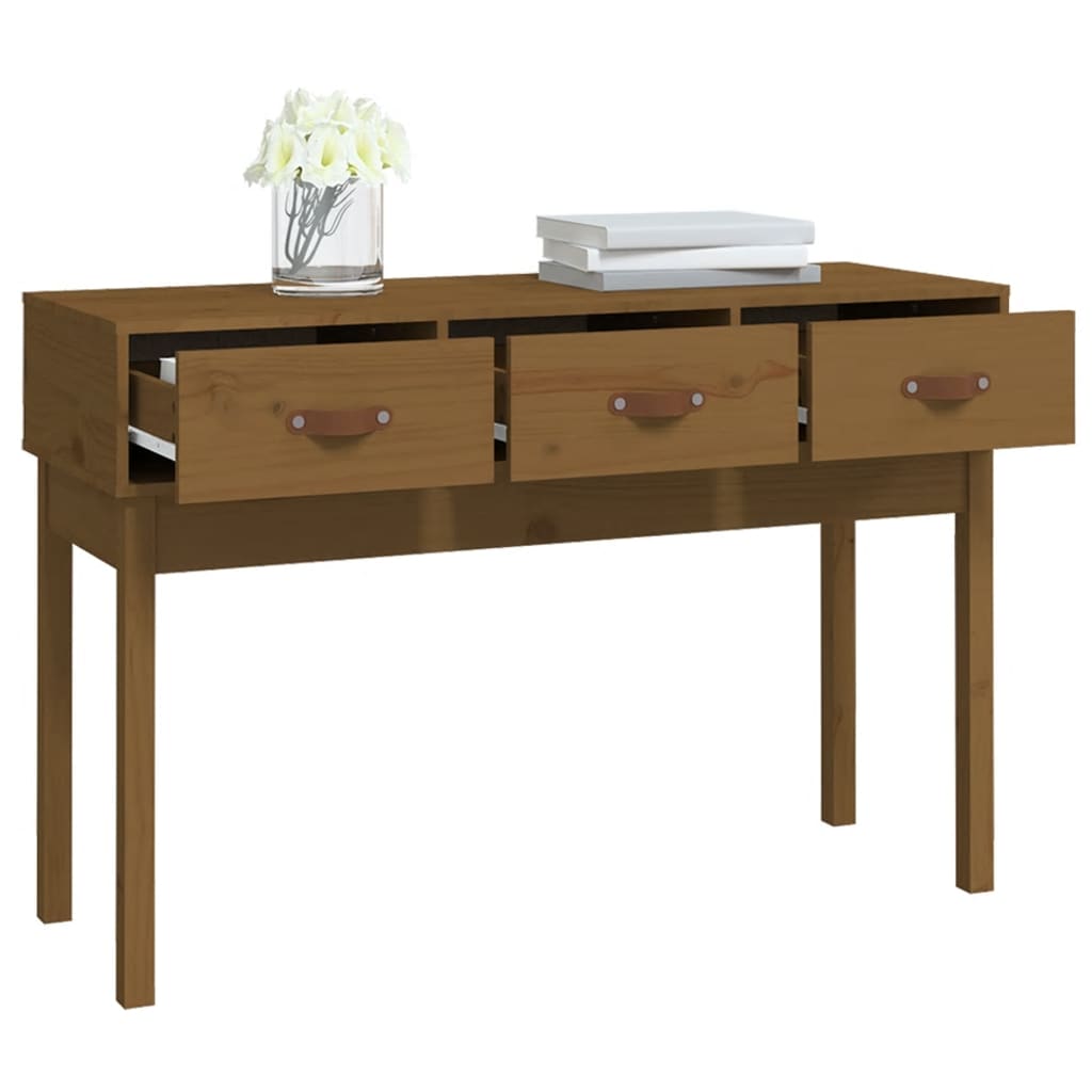 Konzolni stol boja meda 114x40x75 cm od masivne borovine