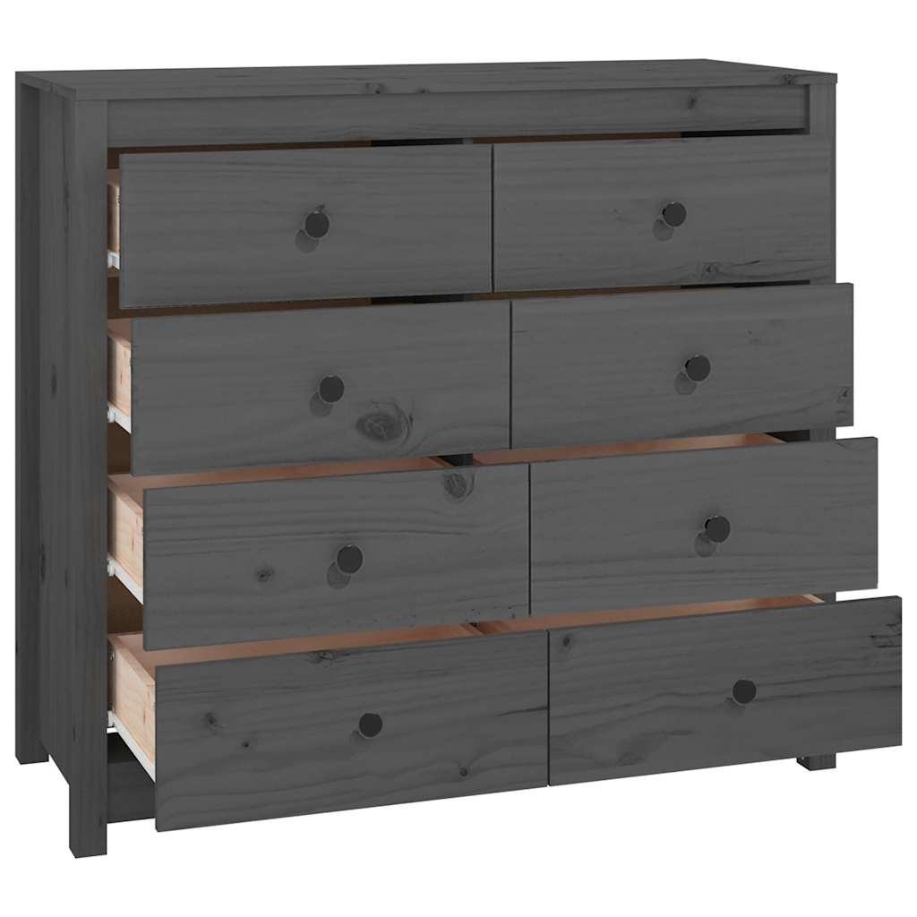 Bočni ormarić sivi 100x40x90 cm od masivne borovine