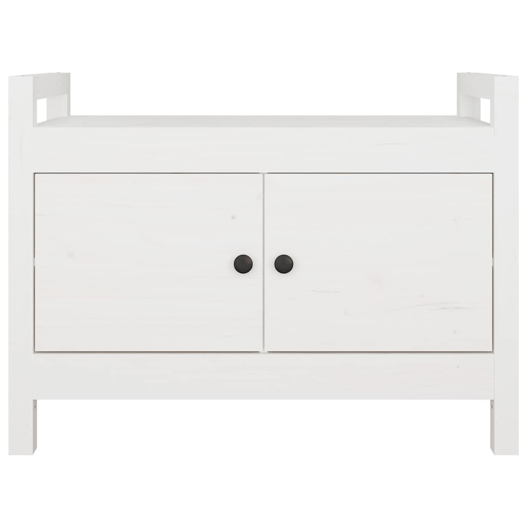 Klupa za hodnik bijela 80 x 40 x 60 cm od masivne borovine