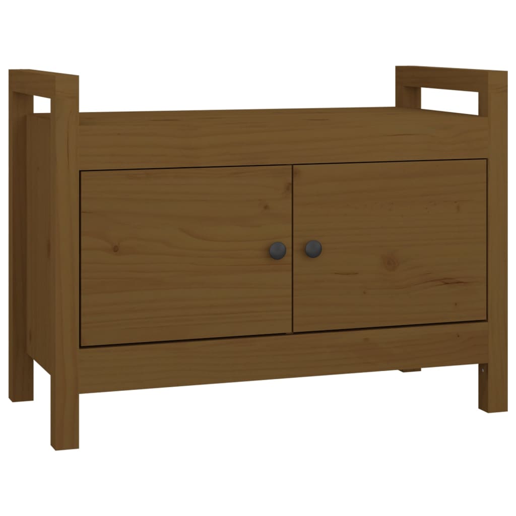 Klupa za hodnik boja meda 80 x 40 x 60 cm od masivne borovine