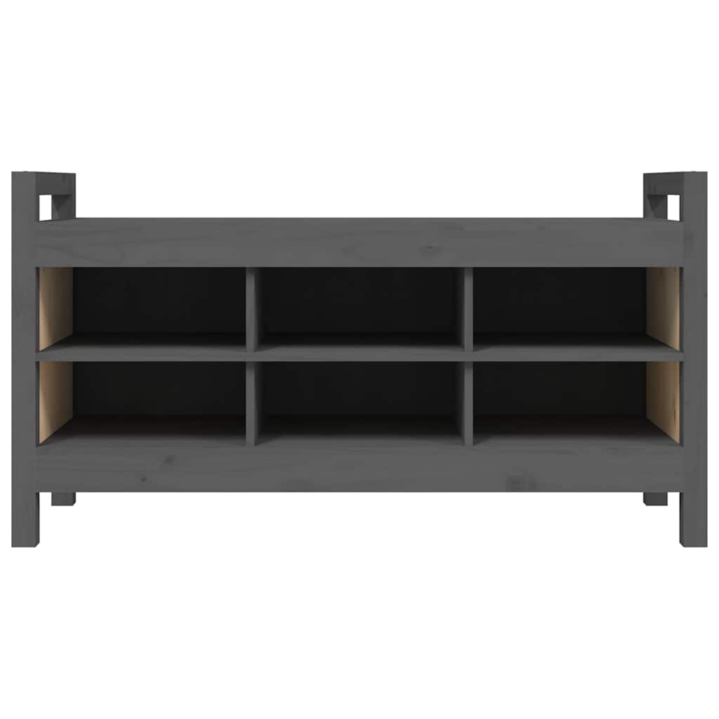 Klupa za hodnik siva 110x40x60 cm od masivne borovine