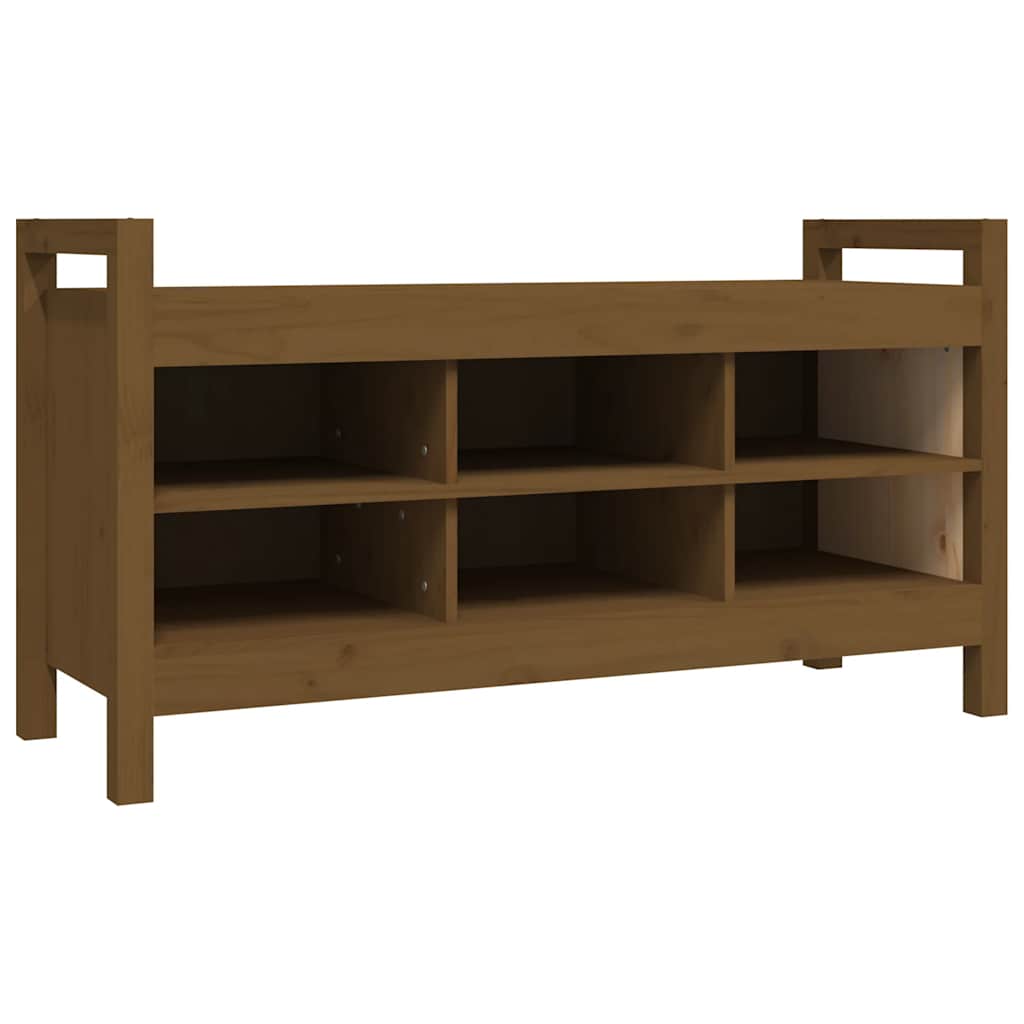 Klupa za hodnik boja meda 110x40x60 cm od masivne borovine