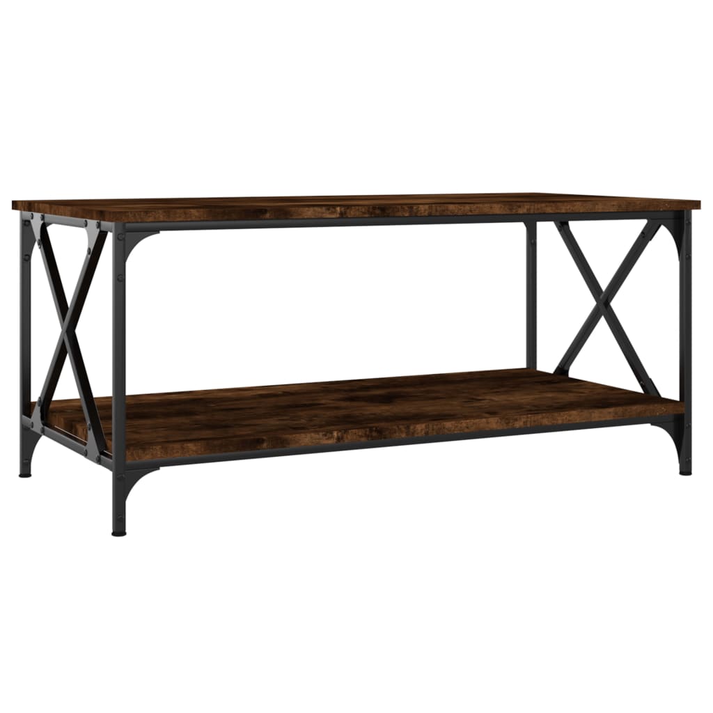 Stolić za kavu boja hrasta 100x50x45 cm od drva i željeza
