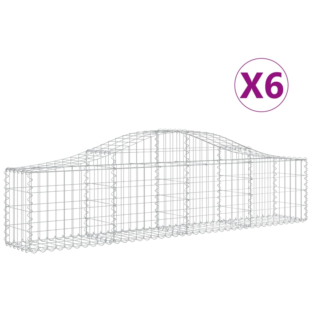 Lučne gabionske košare 6 kom 200x30x40/60 cm pocinčano željezo