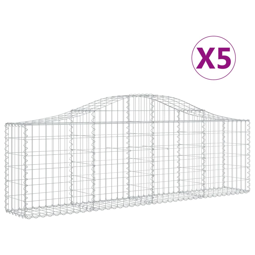 Lučne gabionske košare 5 kom 200x30x60/80 cm pocinčano željezo