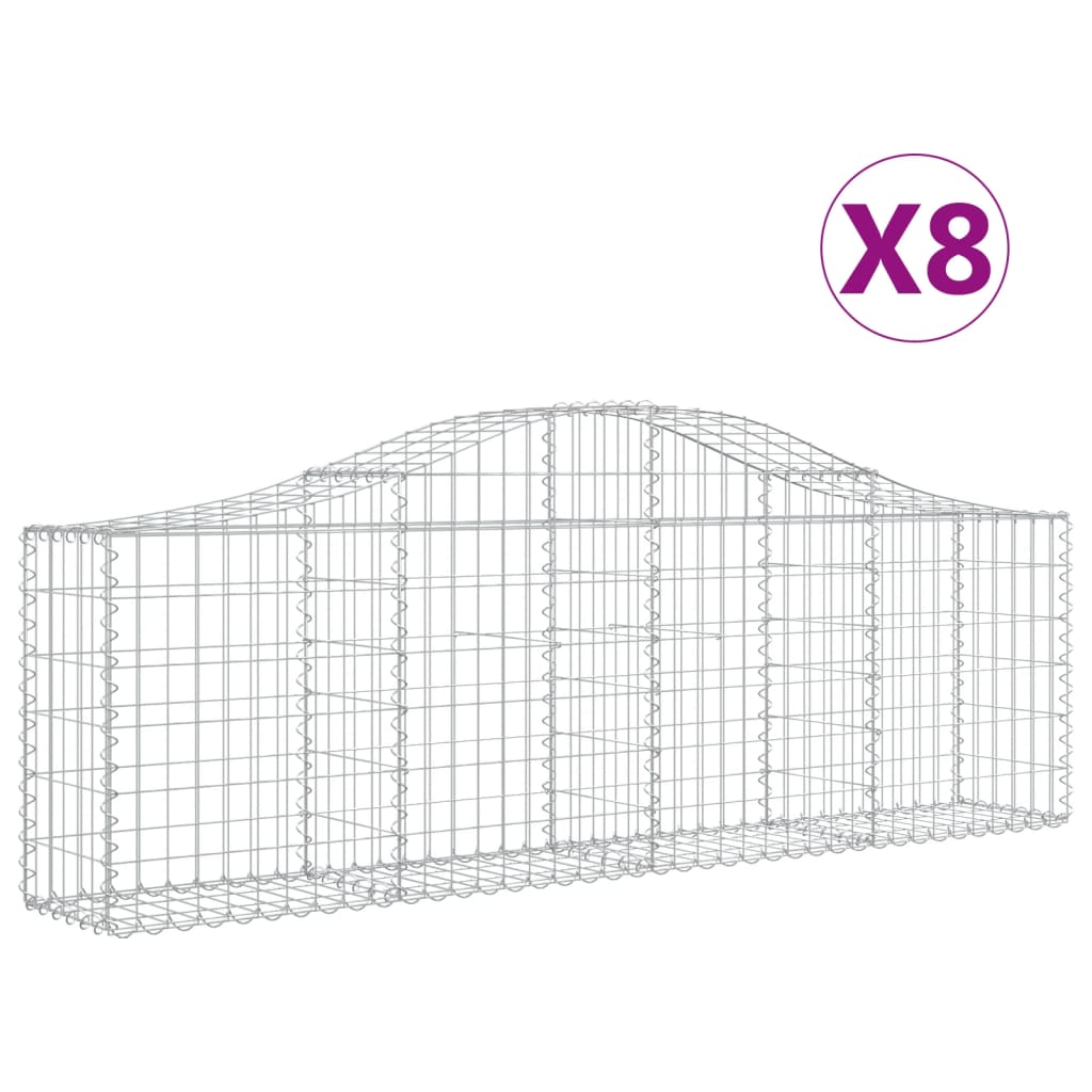 Lučne gabionske košare 8 kom 200x30x60/80 cm pocinčano željezo