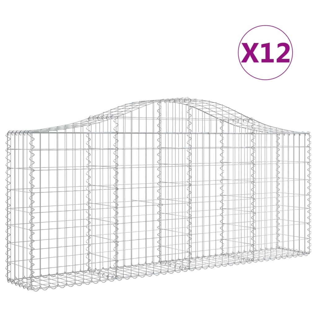 Lučne gabionske košare 12 kom 200x30x80/100cm pocinčano željezo