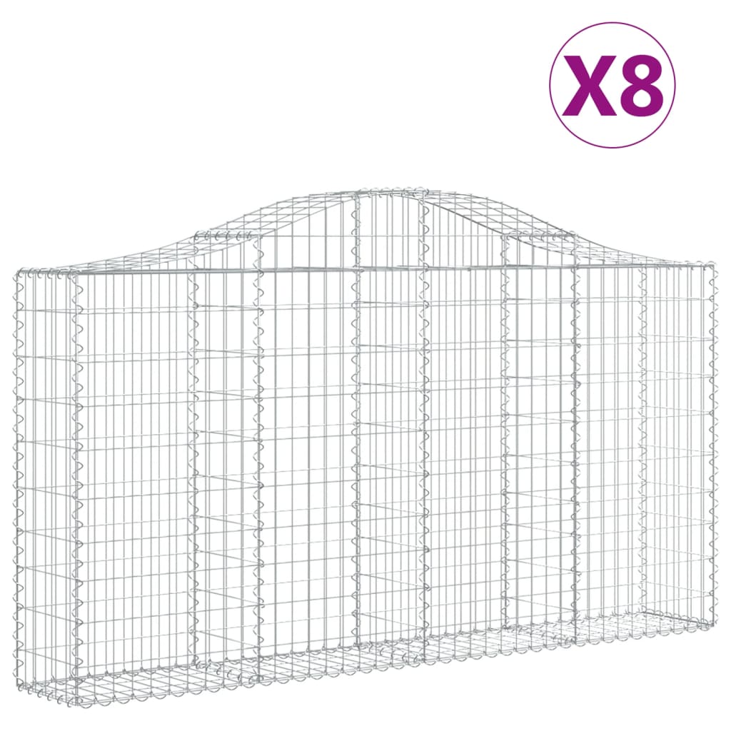 Lučne gabionske košare 8 kom 200x30x100/120cm pocinčano željezo