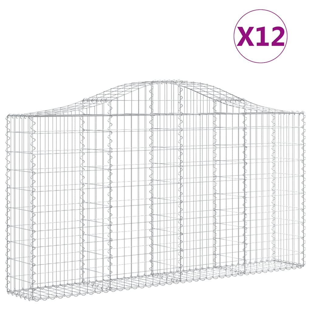 Lučne gabionske košare 12kom 200x30x100/120cm pocinčano željezo