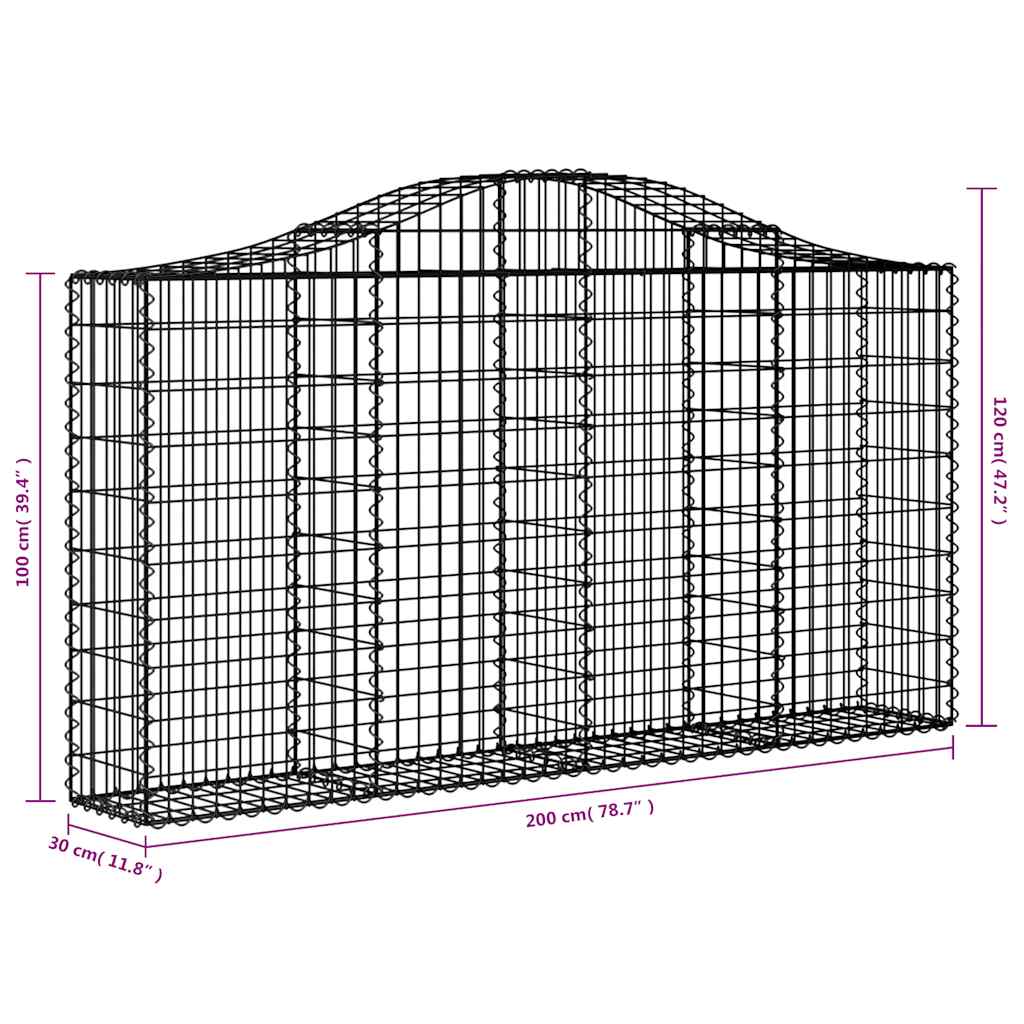 Lučne gabionske košare 12kom 200x30x100/120cm pocinčano željezo
