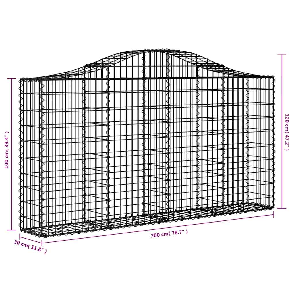 Lučne gabionske košare 13kom 200x30x100/120cm pocinčano željezo