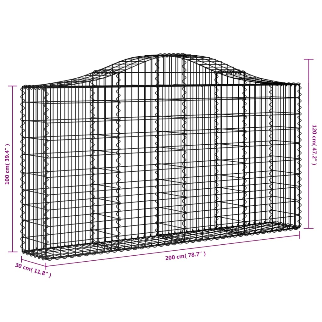 Lučne gabionske košare 14kom 200x30x100/120cm pocinčano željezo