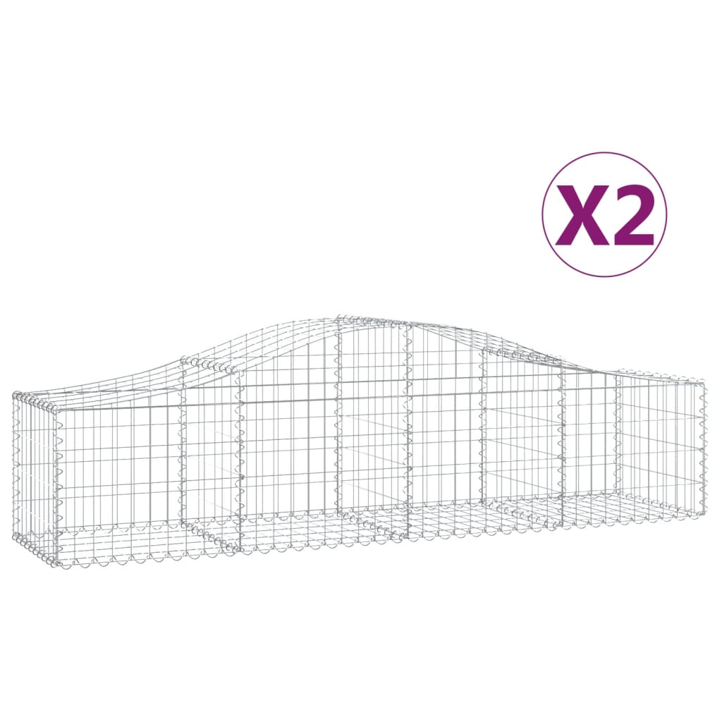 Lučne gabionske košare 2 kom 200x50x40/60 cm pocinčano željezo