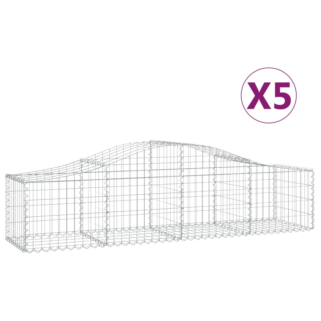 Lučne gabionske košare 5 kom 200x50x40/60 cm pocinčano željezo