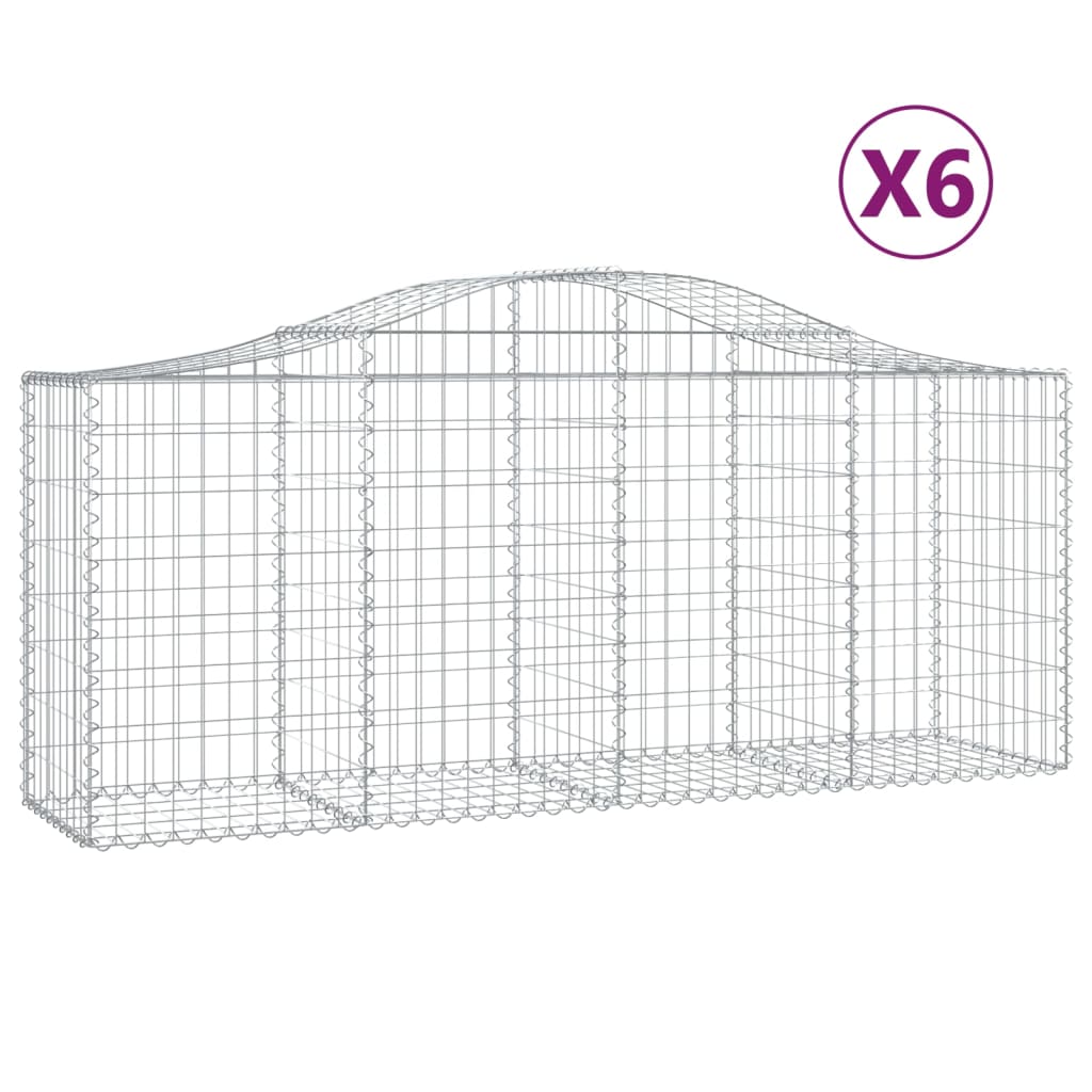 Lučne gabionske košare 6 kom 200x50x80/100 cm pocinčano željezo