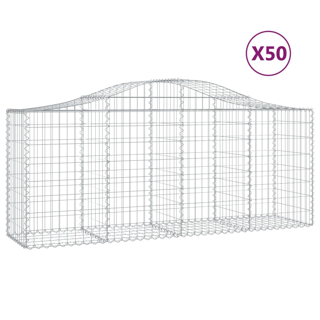 Lučne gabionske košare 50 kom 200x50x80/100cm pocinčano željezo