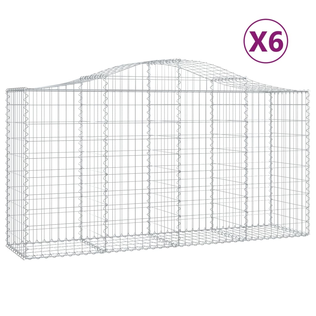Lučne gabionske košare 6 kom 200x50x100/120cm pocinčano željezo
