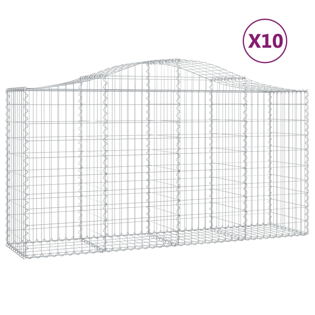 Lučne gabionske košare 10kom 200x50x100/120cm pocinčano željezo