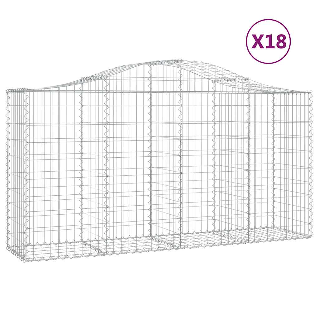 Lučne gabionske košare 18kom 200x50x100/120cm pocinčano željezo