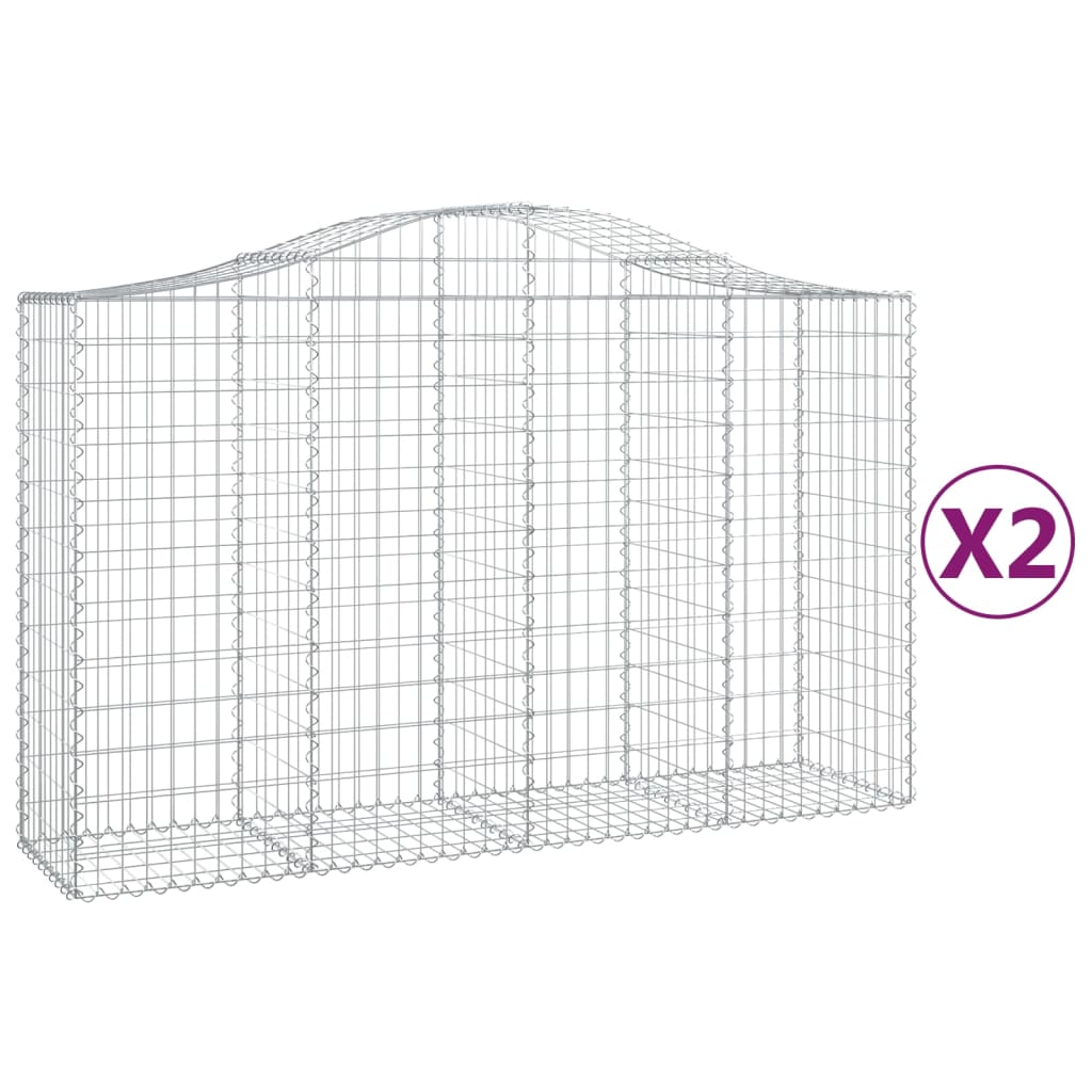 Lučne gabionske košare 2 kom 200x50x120/140cm pocinčano željezo