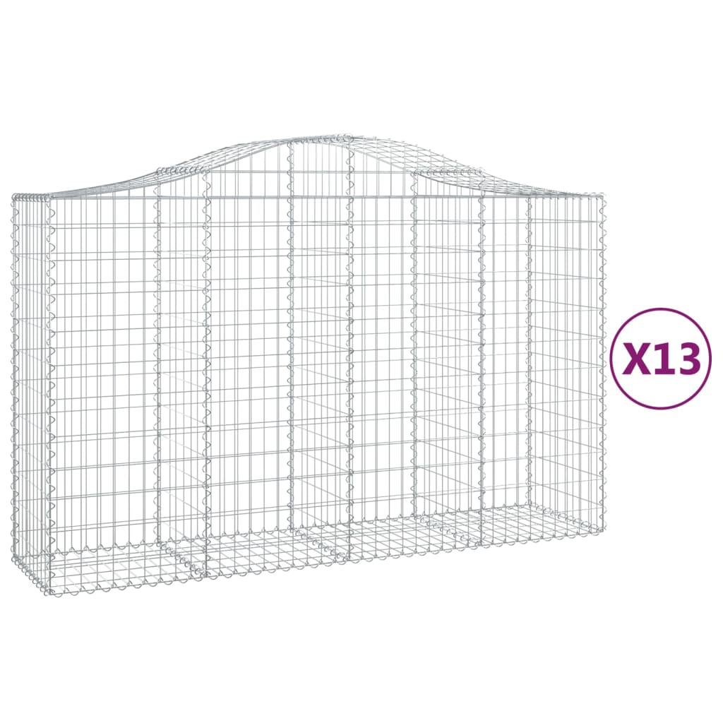 Lučne gabionske košare 13kom 200x50x120/140cm pocinčano željezo