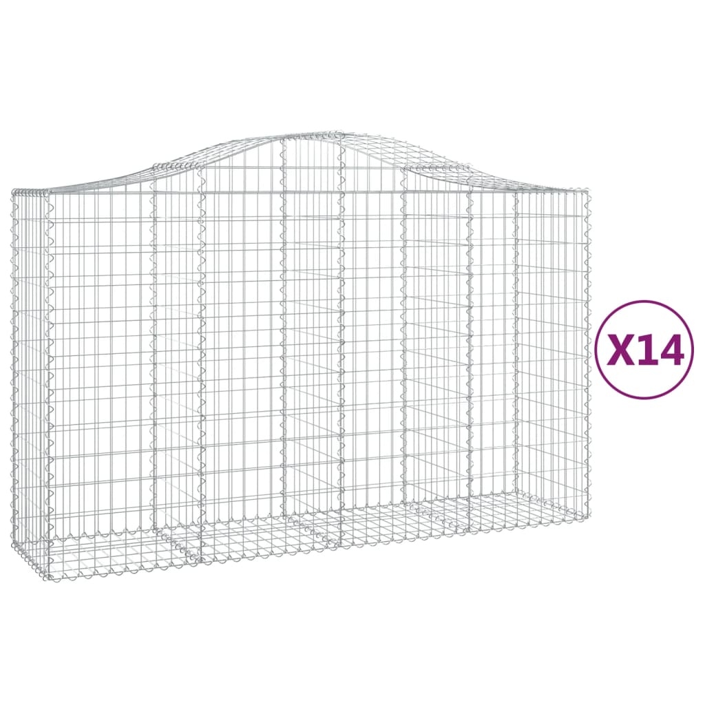 Lučne gabionske košare 14kom 200x50x120/140cm pocinčano željezo