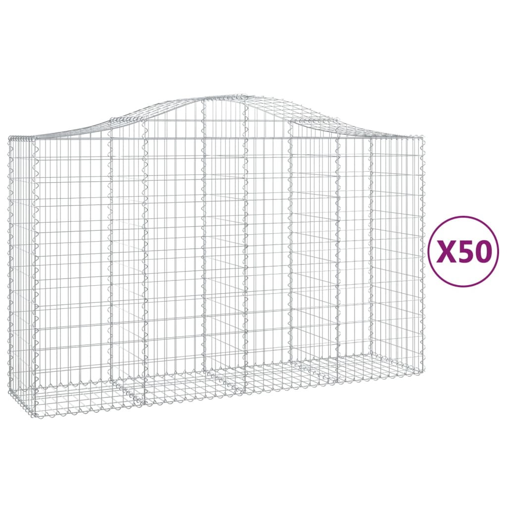 Lučne gabionske košare 50kom 200x50x120/140cm pocinčano željezo