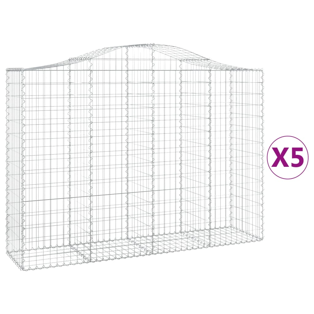 Lučne gabionske košare 5 kom 200x50x140/160cm pocinčano željezo