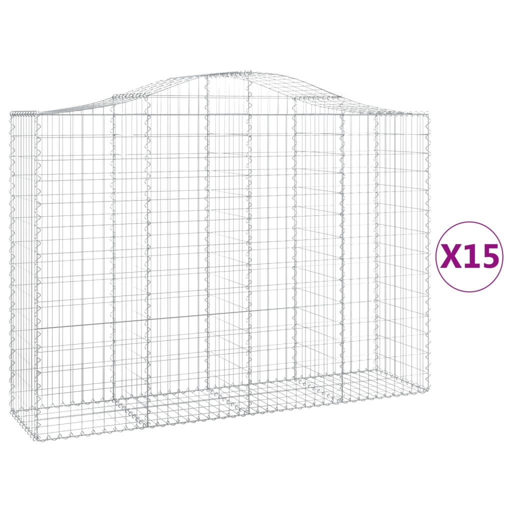 Lučne gabionske košare 15kom 200x50x140/160cm pocinčano željezo