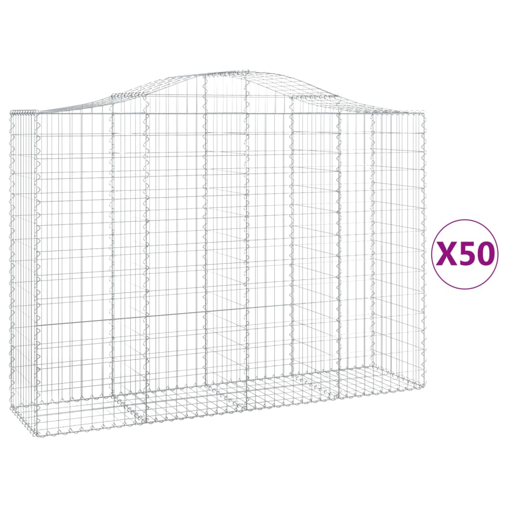 Lučne gabionske košare 50 kom 200 x 50 x 140/160 cm željezne