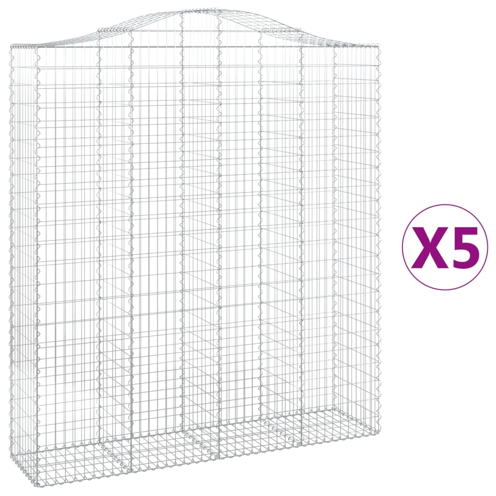 Lučne gabionske košare 5 kom 200x50x220/240cm pocinčano željezo