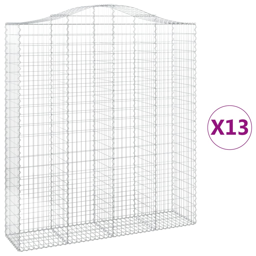 Lučne gabionske košare 13kom 200x50x220/240cm pocinčano željezo