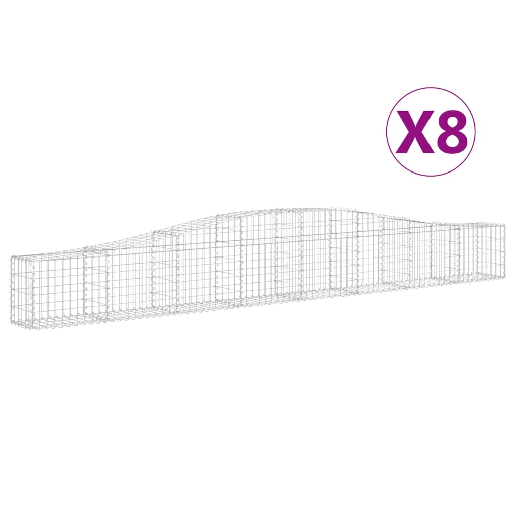 Lučne gabionske košare 8 kom 400x30x40/60 cm pocinčano željezo