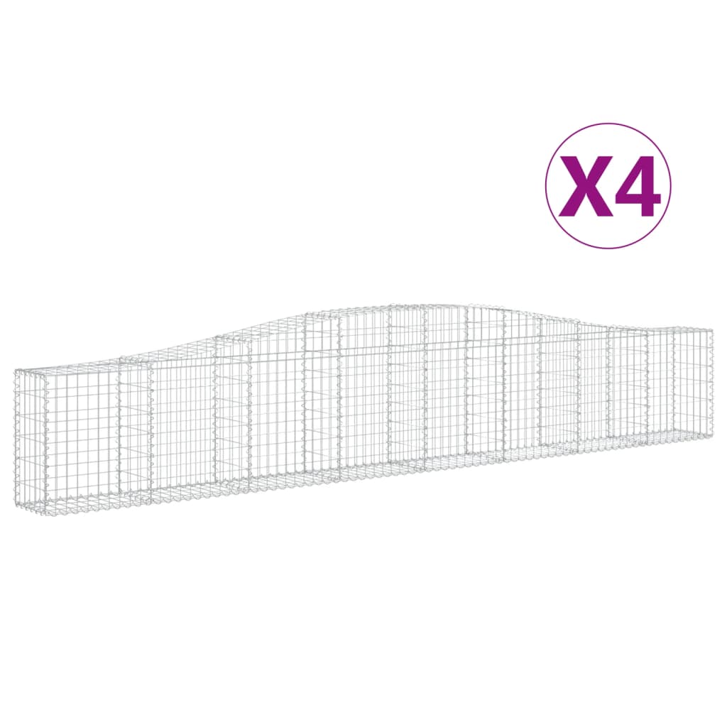 Lučne gabionske košare 4 kom 400x30x60/80 cm pocinčano željezo