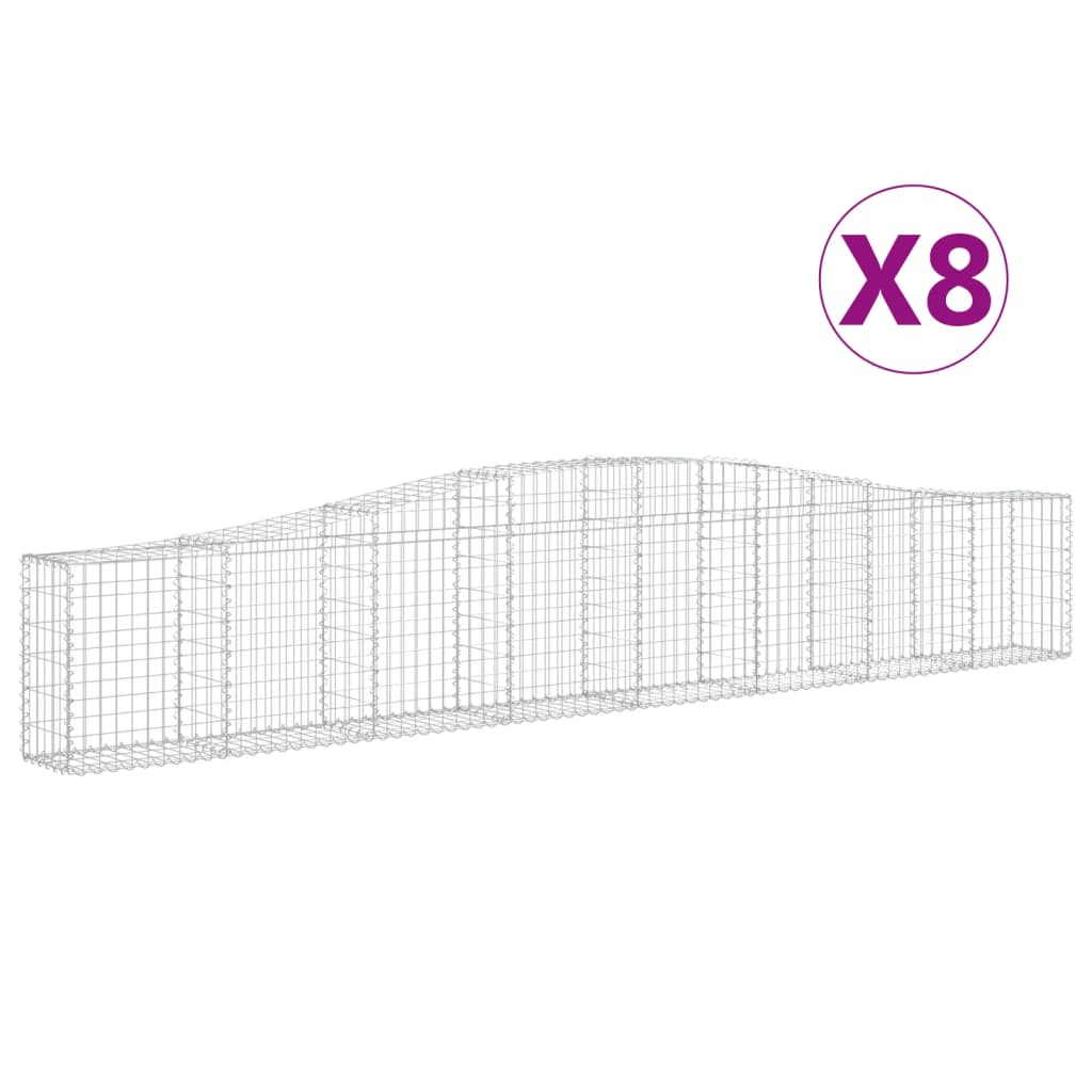 Lučne gabionske košare 8 kom 400x30x60/80 cm pocinčano željezo