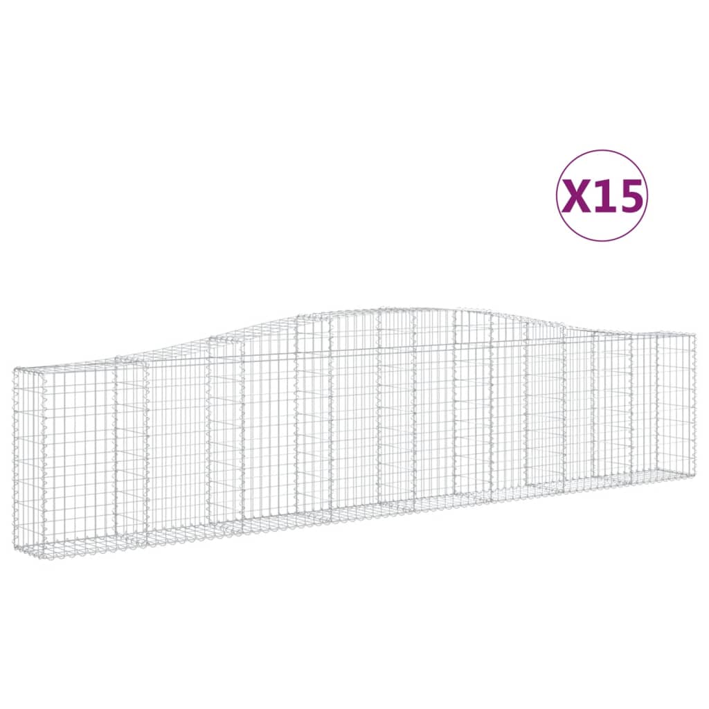 Lučne gabionske košare 15 kom 400x30x80/100cm pocinčano željezo