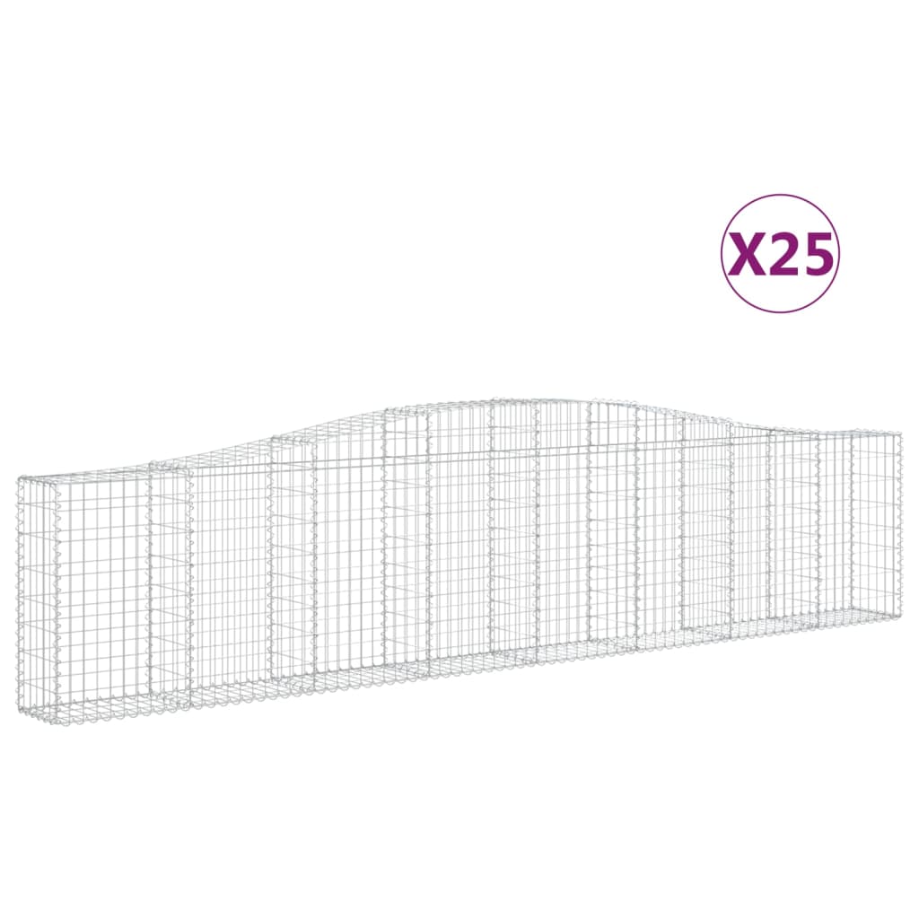 Lučne gabionske košare 25 kom 400x30x80/100cm pocinčano željezo