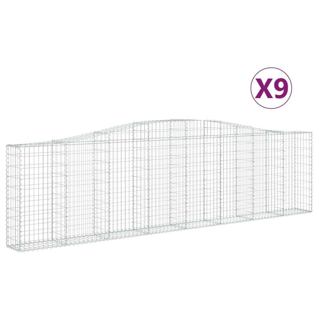 Lučne gabionske košare 9 kom 400x30x100/120cm pocinčano željezo