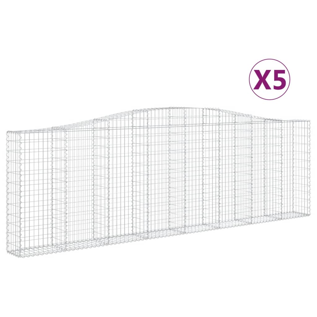 Lučne gabionske košare 5 kom 400x30x120/140cm pocinčano željezo