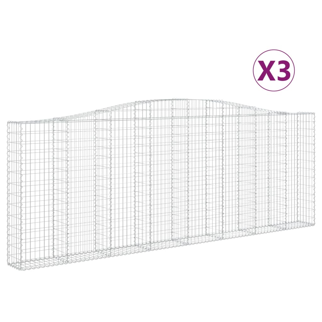 Lučne gabionske košare 3 kom 400x30x40/60 cm pocinčano željezo